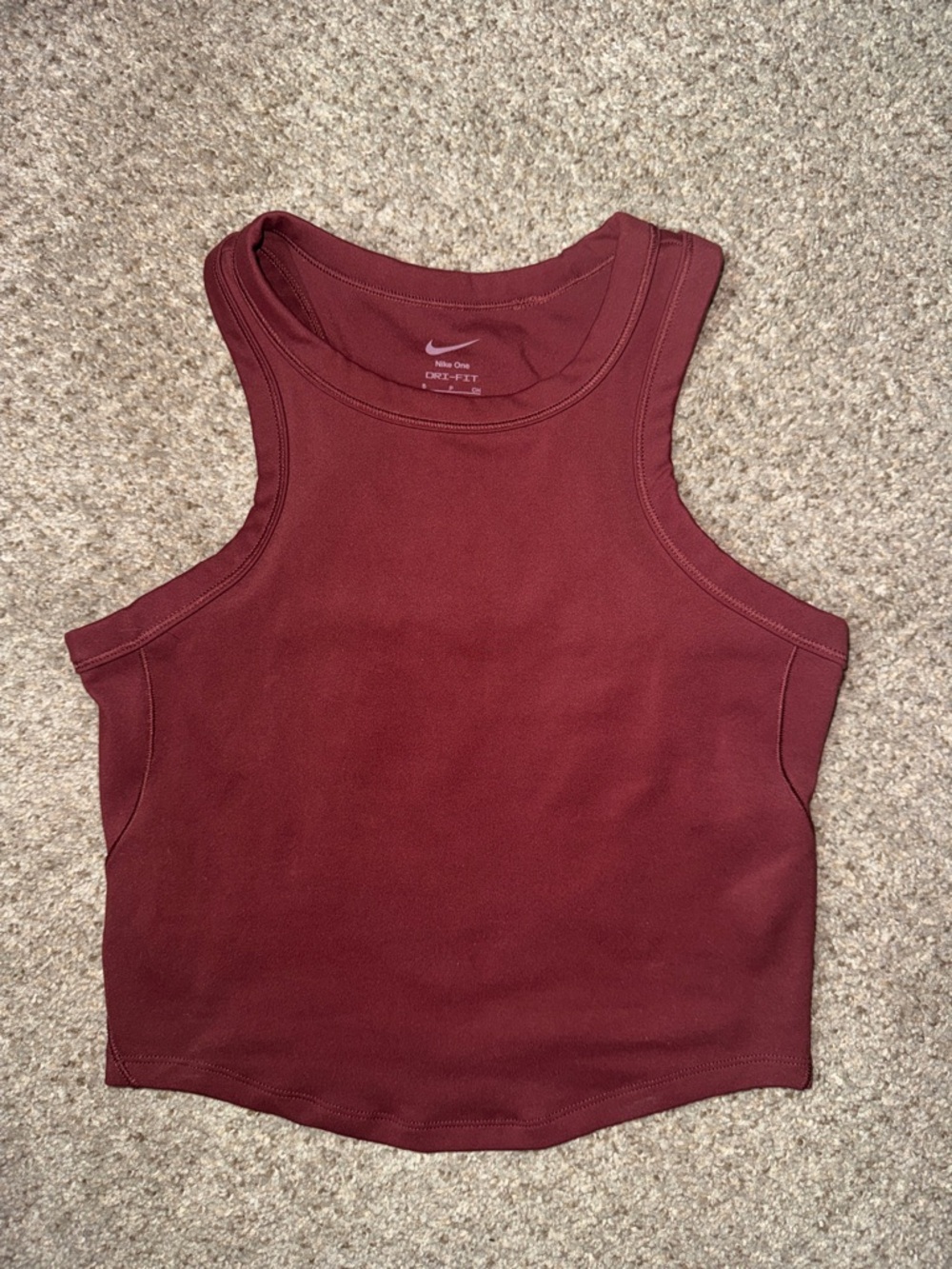 Nike Women's Dri-FIT Cropped Tank Top in Burgundy